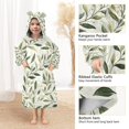 thumbnail image 3 of FORMRS Wearable Blanket Hoodie with Sleeves for Kids Cozy Flannel Sweatshirt, Lush Greenery, 3 of 7