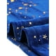 thumbnail image 5 of Disfraz de navidad Blusa de mujer de terciopelo con cuello redondo y manga larga con estrellas brillantes metálicas Azul L, 5 of 5
