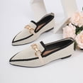 thumbnail image 6 of Bkhluea Women Knit Metal Buckle Ballet Flats Slip On Comfortable Footwear For Office Work Party Daily Casual Use, 6 of 7