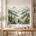 thumbnail image 5 of Misty Evergreen Forest Landscape with Layered Mountains in Background Serene Watercolor for Nature Lovers Forest Wall Art Housewarming Gift Tapestry Wall Hanging for Bedroom and Living Room, 5 of 7