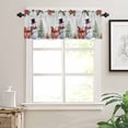 thumbnail image 7 of Christmas Tree Snowman Kitchen Curtains and Valances Set, Winter Snowflakes Red Flowers Grey Rod Pocket Window Valance Window Curtain Panels for Living Room Bedroom Laundry, 27.5x36in, 3 Pieces, 7 of 7