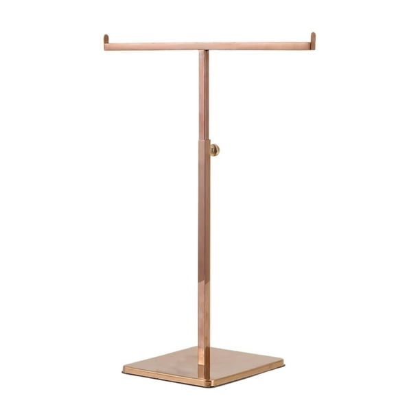 Expositor de bolsos, torre de joyería con altura ajustable, multifuncional, doble Oro rosa