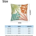 thumbnail image 4 of Summer Palm Leaf Pillow Covers 16x16 Set of 2, Coral Tropical Leaf Decorative Outdoor Throw Pillow Covers Green Blue Botanical Farmhouse Cushion Case Linen Square Decor for Home Couch Sofa, 4 of 6