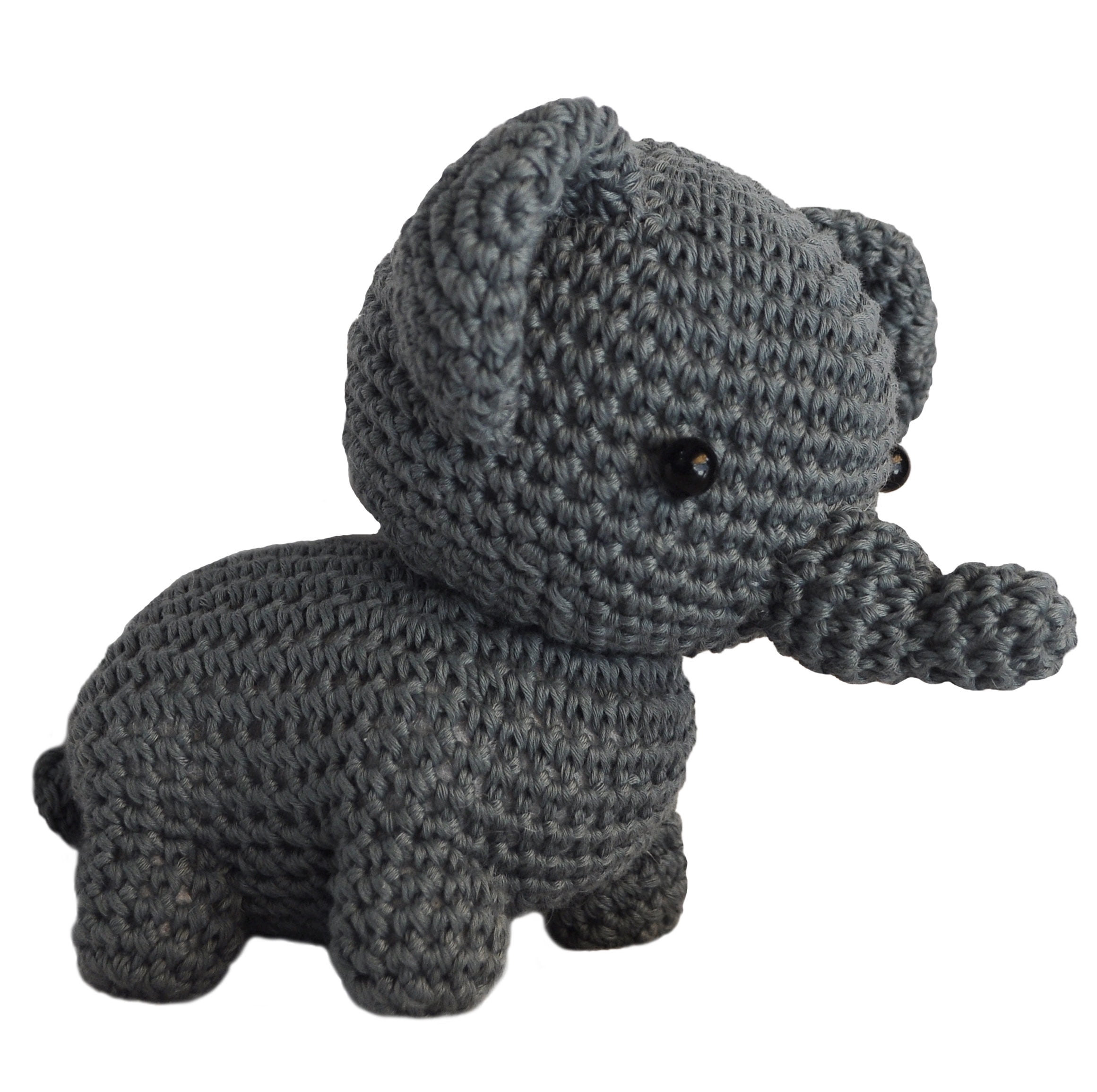 Dark Gray Elephants Handmade Amigurumi Stuffed Toy Knit Crochet Doll