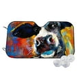 thumbnail image 2 of Lsque Cow Car Windshield Sun Shade | Accordion Folding Style Auto Shade for Car Truck SUV Van | Blocks UV Rays Sun Visor Protector | Medium, 2 of 7