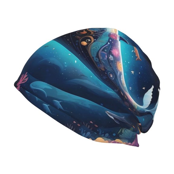 Logiee Vintage Colorful Patterned Dolphin Print Unisex Knit Beanie for Men Women Winter Hat,Beanies Skull Caps