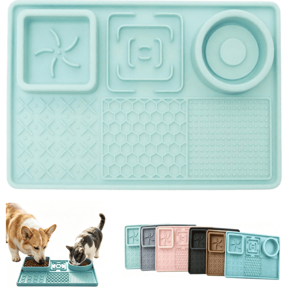 Pet Feeding Mat Waterproof Nonslip Cats and Dogs Water Bowl Mat | Silicone Raised Edges Contain Food & Water Spills, Easy To Clean, Bpa-Free, Reinforced To Resist Collapse