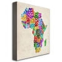 Trademark Art "Africa Text Map" Canvas Wall Art by Michael Tompsett