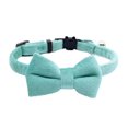 thumbnail image 1 of 1 * Collar ajustable de terciopelo para gatos y perros pequeños con lazo de gamuza y cascabel 18-3 Nice J9 W3K8, 1 of 8