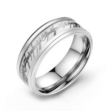 Glow in Dark Wedding Band Ring for Men or Women 8mm Stainless Steel or Black Ginger Lyne