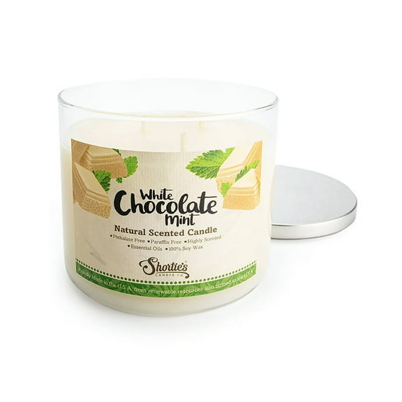 White Chocolate Mint Scented 3 Wick Candle - All Natural - Made with 100% Responsibly Sourced Soy and Essential Fragrance Oils - Phthalate & Paraffin Free, Vegan, Non-Toxic