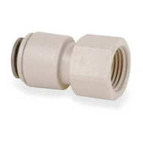 Push-Fit Adapter Fitting, 3/8 in Tube Size, Acetal, Gray, 10 PK