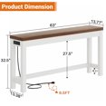 thumbnail image 7 of Homieasy 63" Console Tables for Entryway, Long Console Tables for Living Room, Behind Couch Table, Sturdy Wood Support Farmhouse Entryway Table with 3AC+2USB Changing Station, Rustic Oak, 7 of 7