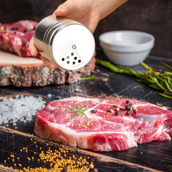 Meitianfacai Stainless Steel Seasoning Jar Kitchen Seasoning Jar Seasoning Box Large Capacity Seasoning Bottle Jar Stall Barbecue Seasoning Bottle