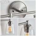 thumbnail image 3 of KAWOTI Bathroom Vanity Light over Mirror, Modern Wall Light with Clear Glass Shades(Brushed Nickel), 3 of 7
