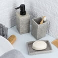 thumbnail image 2 of Collection Stone Effect Gray Bath Accessory Set-4 pieces, 2 of 6