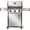 Stainless Steel, variant on Napoleon Rogue 425 3-Burner Propane Gas Grill in Black with Cast Iron Cooking Grids