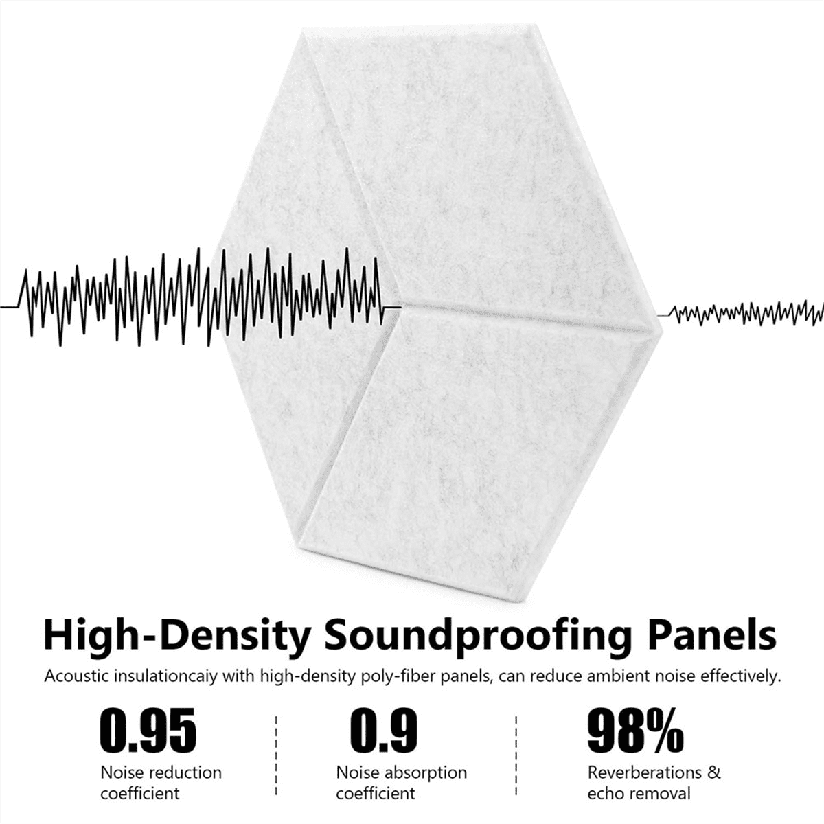 Acoustic Panels with Self-Adhesive, Sound Proof Foam Panels,Gray