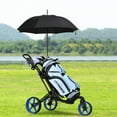 thumbnail image 3 of Gymax 3 Wheels Foldable Golf Push Pull Cart Trolley w/ Adjustable Handle Brake Blue, 3 of 10