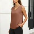 thumbnail image 4 of HongQid Womens Cotton Linen Tank Tops V Neck Casual Cami Sleeveless Blouses Summer Basic Shirt, 4 of 9