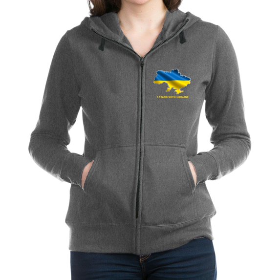 CafePress - I Stand With Ukraine Flag Ukrainian Pri Sweatshirt - Women's Zip Hoodie