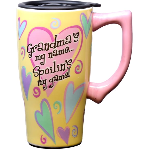 Spoontiques Grandma 18 ounce Ceramic Travel Mug