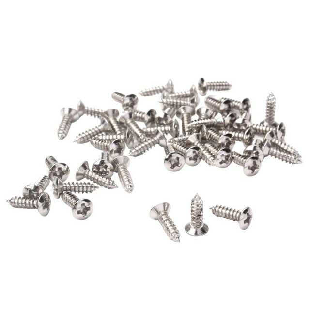 Tornillos Pickguard para bajo Sunnimix 100 unids 3x12mm Plata