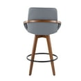 thumbnail image 4 of Cosmo Mid-Century Counter Stool in Walnut and Grey Faux Leather by LumiSource, 4 of 8