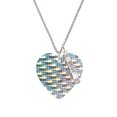 thumbnail image 2 of Delight Jewelry Acrylic Large Hologram Heart Silvertone Best Friends Forever Bar Charm Necklace, 23", 2 of 4