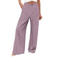 thumbnail image 1 of Women's Elastic Waist Wide Leg Pants - Loose Comfy, with Pockets, 1 of 6