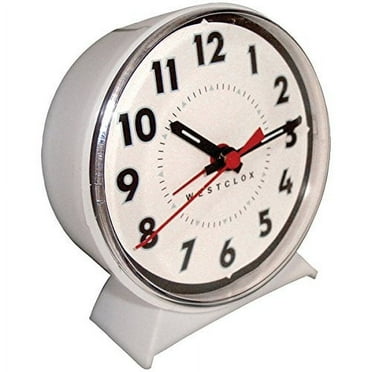 Westclox Key Wound Alarm Clock "Wind-Up" Alarm Clocks, Loud Bell Alarm, Red Second Hand, Black Hands