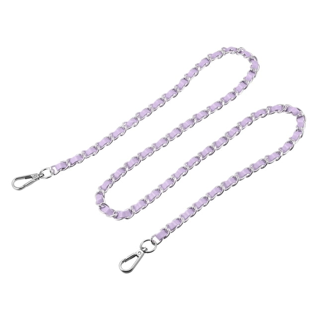 Unique Bargains Purse Chain Strap, 47' Purse Strap Shoulder Bag Replacement Strap(Purple/Silver)