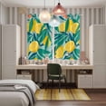 thumbnail image 6 of Curtains 63 Inch Length 2 Panels, Yellow Lemon Grommets Window Treatment Curtain, Minimalist Tropical Retro Green Palm Leaf Thermal Curtains Drapes for Living Room/Bathroom, 6 of 9
