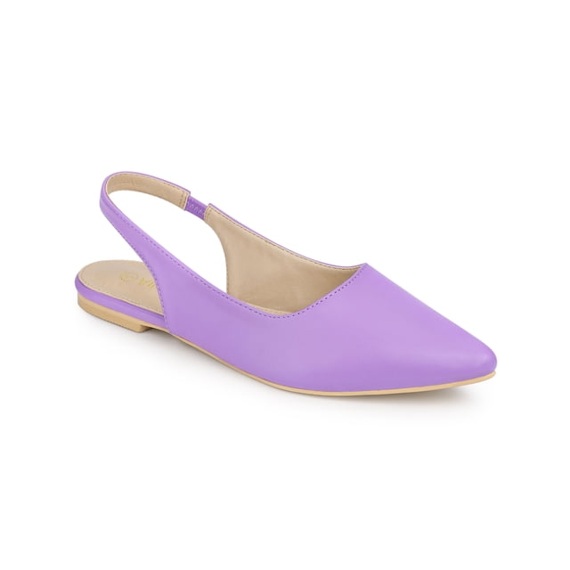 BLISSFUL STEP Chaussures pour Femmes de la Saint-Valentin à Bride Arrière à Bout Pointu Chaussures Plates Lavande 6