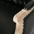 thumbnail image 4 of GDF Studio Megan French Country Tufted Upholstered Loveseat, Midnight Black Faux Leather and Gray, 4 of 10