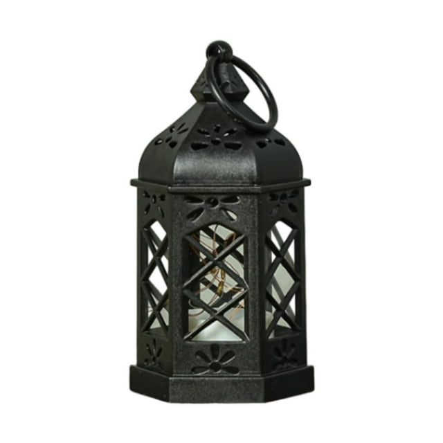 Lámpara colgante con forma de vela sin llama LED para mesa de bar, lámpara de noche para interior y exterior, lámpara decorativa para Navidad Negro