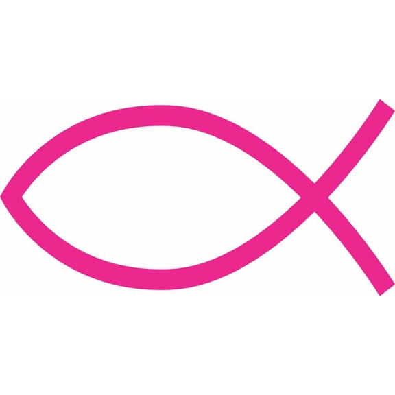 3 x 1.5 Pink Christian Fish Sticker Vinyl Cup Stickers Car Bump