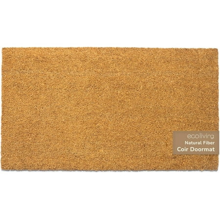 Welcome Doormats, Natural Coco Coir Mats with Non-Slip PVC Backing, Indoor Outdoor for Home & Office, Floor Door Decor, Patio Plain Entry Mat, Beige, 30"x17"