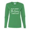 thumbnail image 2 of Wild Bobby Plot Twist He Lives Luke 24:23 Inspirational/Christian Women Graphic Long Sleeve Tee, Kelly, X-Large, 2 of 5