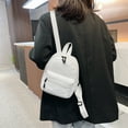 thumbnail image 4 of FunnyBeans Women Solid Color Backpack Preppy Style School Nylon Mini Rucksack (White), 4 of 9