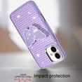 thumbnail image 3 of For iPhone 17 Case Butterfly Grip Stand with Faux Crystals + Tempered Glass, 3 of 3