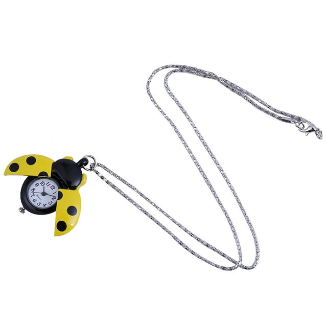 WREESH Montre de Poche Rétro Collier Multicolore Tacheté Insecte en Forme de Montre de Poche