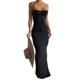 thumbnail image 1 of SAYOO , vestidos largos negros de verano para mujer, vestidos elegantes sin espalda con tirantes finos, vestidos de una pieza de verano tipo cruz SAYOO casual, 1 of 5
