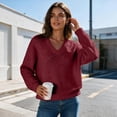 thumbnail image 5 of Liuinsasek Womens Fuzzy Sweater Fashion Casual V-Neck Oversized Long Sleeve Soft Fluffy Knit Pullover Top for Fall/Winter Lounge Outfits, 5 of 9