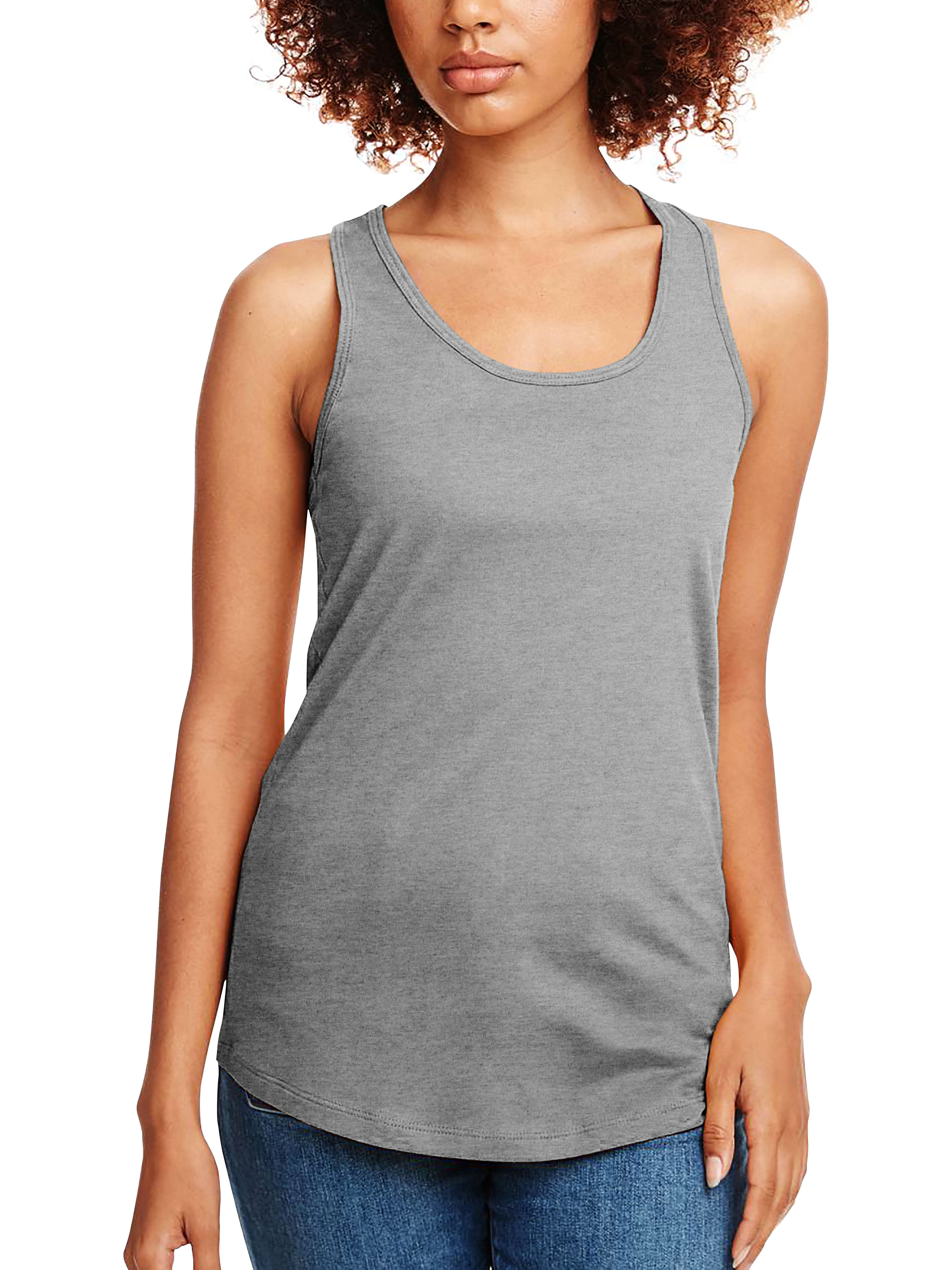 CASUAL TANK TOP TRI-BLEND LONGER LENGTH XS-2XL PRE-WASHED LADIES LIGHTWEIGHT 