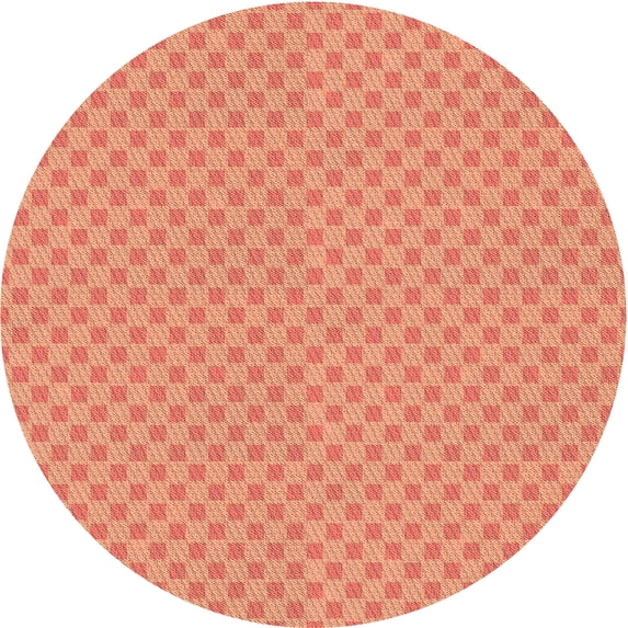 Ahgly Company Machine Washable Indoor Round Transitional Bright Orange Area Rugs, 6' Round