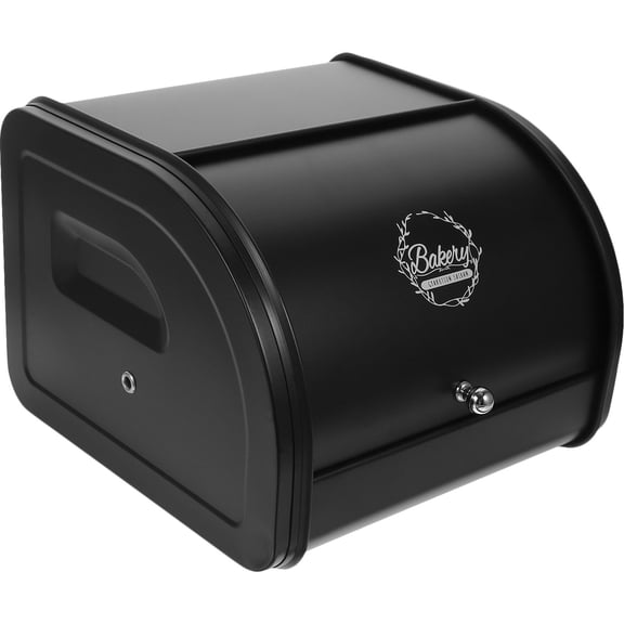 AURARMLET Black Metal Bread Box for Kitchen Countertop Storage, Multiuse Bread Keeper for Home and Cafe Use