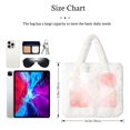 thumbnail image 3 of Wukai Marble Print Plush Underarm Bag, Ladies Fluffy Shoulder Bag, Women Furry Flower Tote Bag Plush Handbag for Autumn and Winter, 3 of 7