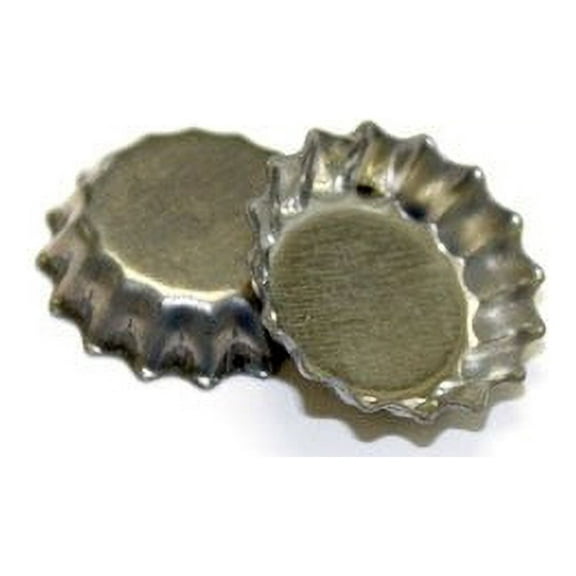 100 Mini Chrome Bottle Caps Small Little Silver Baby