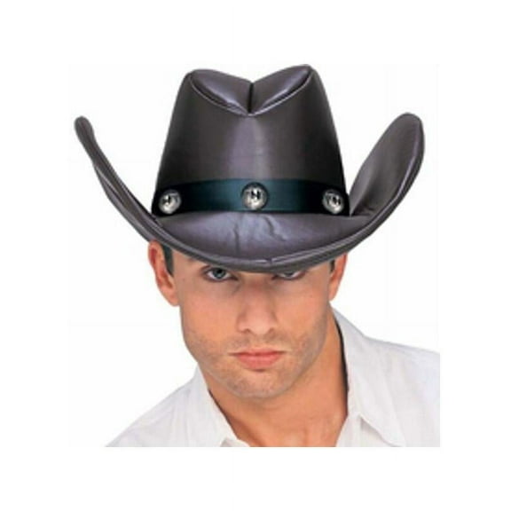 Adult Brown Faux Leather Cowboy Hat